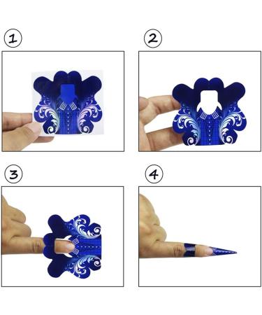 FingerAngel 100PCS Stiletto Nail Tips Laser Blue Nail Forms Gel Polish Extension Forms Acrylic Tips Nail Art Decoration DIY Nail Gel Curl - Buy Online on GoSupps.com
