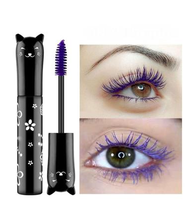 YUAEEEN Silk Fiber Color Mascara, Waterproof Thickening and Lengthening Colored Mascara, Fiber Lash Mascara Waterproof Mascara for Longer and Curler