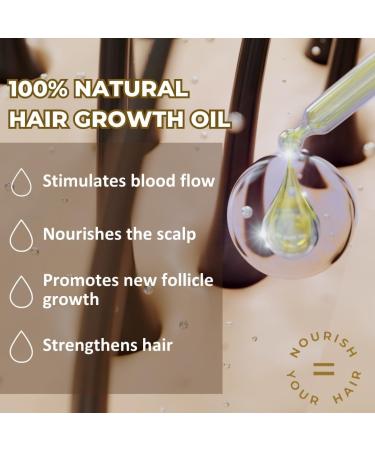 Hair Growth Oil (50ml) | Stimulating 100% Natural Unisex Hair Thickening Oil | Targets Hair Loss Nourishes Scalp & Boosts Growth | With Rosemary Oil Biotin Argan Oil Castor Oil & Coconut Oil - Buy Online on GoSupps.com