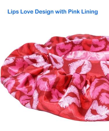 Jhywell XL Satin Bonnet - Double Layer Sleeping Cap with Pink Lining | Soft Rubber Band for Women's Curly Hair | Premium Quality Design - Buy Online on GoSupps.com