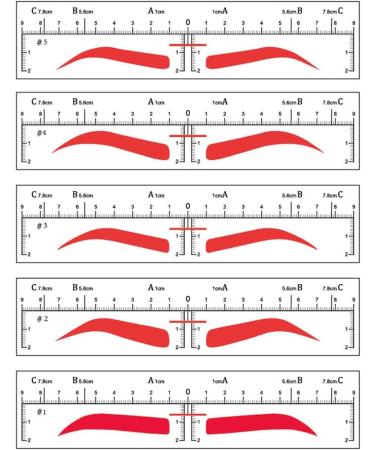 YIZHUO Brow Stamp Tool | Eyebrow Ruler Sticker & Microblading Stencils | 50Pcs Different Shapes | Permanent Makeup Measure Tool - Buy Online on GoSupps.com