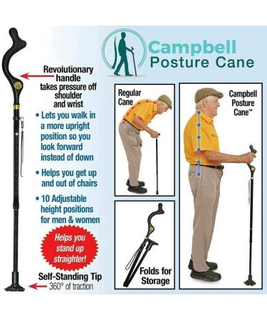 Elderly Cane Multifunction Walking Stick Trekking Poles Telescopic Fold Crutches Hiking Stick Crutch Elderly Metal Stick Walking Cane Outdoor for Arthritis Sen - Buy Online on GoSupps.com