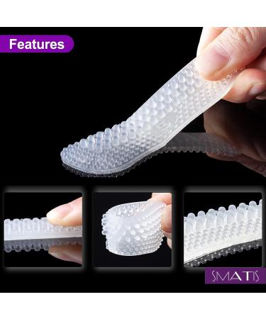 SmatiS Heel Grips - 4 Pairs of 4D Inserts for Loose High Heels - Anti-Slip, Prevent Rubbing & Blisters - Transparent Women's Shoe Pads - Buy Online on GoSupps.com