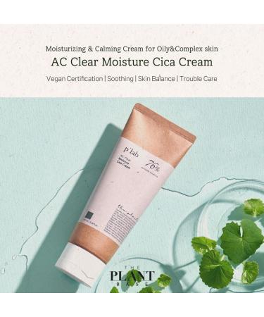 Buy THE PLANT BASE AC Clear Moisture Cica Cream 100ml | Korean Skincare with 76% Centella Asiatica | Hydrating Moisturizer for Clear Skin - Buy Online on GoSupps.com