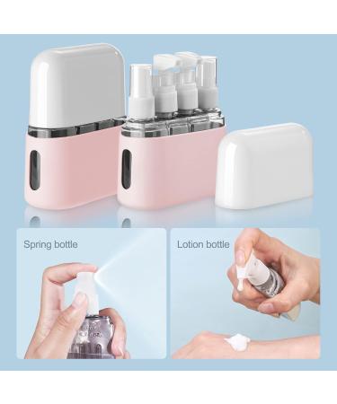 Buy Madenia Travel Bottles Set - 50ml Clear Air Travel Containers for Cosmetics - 4 Pcs with Labels & Storage Box - Pink | International Shipping Available - Buy Online on GoSupps.com