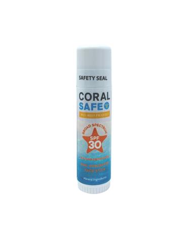 Coral Safe SPF 30 Face Stick Sunscreen, Made With Natural Ingredients, Biodegradable Reef Safe Sunscreen, Made in the USA, Water Resistant, Kid Safe, Travel Size - 0.56oz