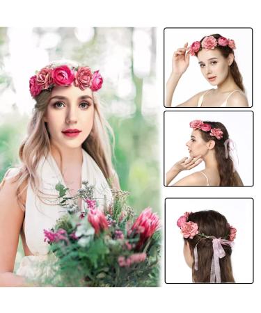 Flower Crown Wreath Set for Women - 2 Bridal Headbands for Weddings & Parties | Elegant Hair Accessories - Buy Online on GoSupps.com