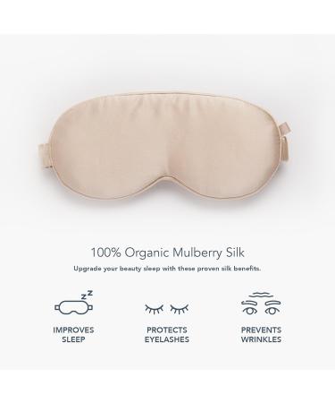 Shop Fishers Finery 25 Momme Organic Mulberry Silk 3D Sleep Mask | Contoured Eye Mask for Travel Cooling Comfort Zero Eye Pressure - Taupe - Buy Online on GoSupps.com