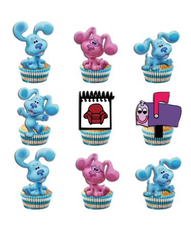 48pcs Blues Clues Cupcake Topper Picks Boy Children Party Decoration Blues Clues Party Favors Kid's Birthday Party cake Decoration Supplies