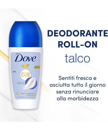  Italian Gourmet E.R. Dove - Advanced Care Talco Roll-On Deodorant - Antiperspirant Deodorant - Gentle formula with triple moisturizing action - Up to 48-hour protection - 12 x 50 ml + 400 g Italian Gourmet Gel - Buy Online on GoSupps.com