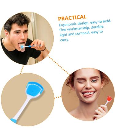 Angoily 10 PCS Silicone Tongue Cleaning Brush - Children's Multifunctional Oral Care Tools - Tongue Scrapers in Blue & Orange - 19.5x3x0.6cm - Buy Online on GoSupps.com