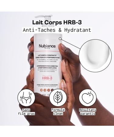 NUBIANCE - Brightening & Unifying Body Lotion HRB-3 500ml - Anti-Stain with Shea Butter - Protection against hyperpigmentation deep hydration - Soft supple and luminous skin - Buy Online on GoSupps.com