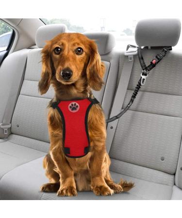 Slowton 2-in-1 Dog Car Belt & Headrest Retention Buckle - Adjustable Reflective & Universal - A.Schwarz (2Pcs) - Buy Online on GoSupps.com
