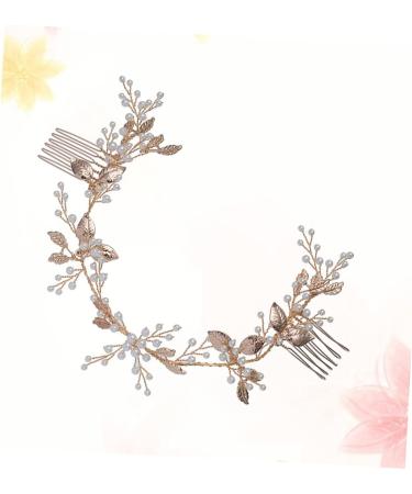 Housoutil Wedding Hair Accessories for Women Comb for Bridal Pearl Hair Comb Headwear for Women Gold Hair Tiaras for Women Hair Accessory for Girls Leaves European Style Bride - Buy Online on GoSupps.com