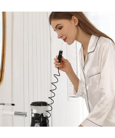 Ovonni Water Flosser Oral Irrigator for Teeth Braces - 10 Pressure Settings, 600ML Electric Flosser with 7 Jet Tips - Family Black - Buy Online on GoSupps.com