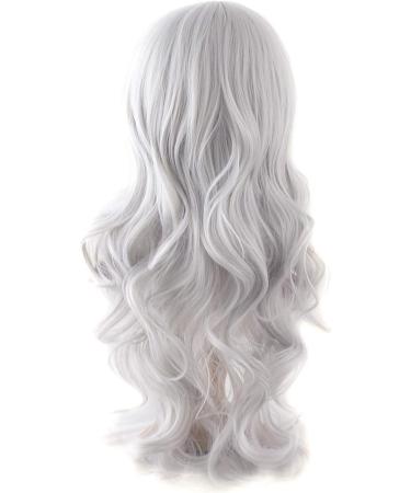 MapofBeauty Charming Long Wavy Silver Grey Wig for Women - Party Full Wig - Buy Online on GoSupps.com