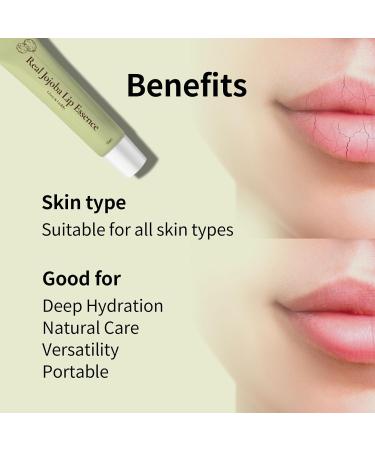 Real Jojoba Lip Essence Serum - Hydrating & Anti-Aging Moisturizer | Natural Ingredients Non-Sticky Travel Size (0.5 Fl oz - Buy Online on GoSupps.com