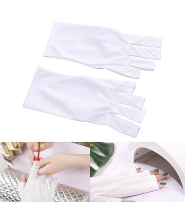 FRCOLOR 3 Pairs Gel Manicure Gloves Chinese Wooden Pillow Uv Shield Glove Silicone Ear Display Nail Cotton Glove Anti Uv Glove Half-Finger Gloves White Thin Section - Buy Online on GoSupps.com