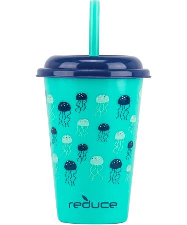 GoGo Reduce 12 oz Plastic Cup Set - 5 Pack, With Straws, Lids, BPA Free, Dishwasher Safe - 5 Fun Designs, Strawberry Banana - 5 Count - Buy Online on GoSupps.com