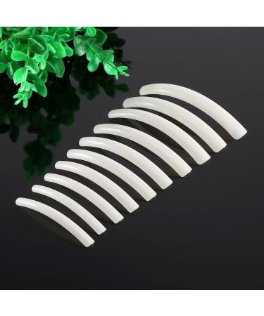 10Pcs Extra Long Artificial Fingernails Tip Half Cover False Nail Art Design Salon Tips Manicure Decoration Tool(Beige)