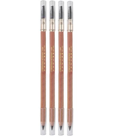 Eyebrow Pencil DoubleSided Waterproof 4 Pieces LongLasting Eyebrow Makeup Pencil Moderate Hardness Spiral Brush Head Beech Pen Handle for Daily Travel (Coffee) - Buy Online on GoSupps.com