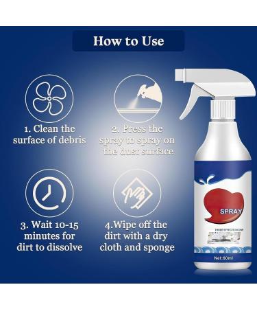 xinchengbo Jue Fish Mildew Removal Spray All Purpose Walls Cleaner Spray Quick-Acting Foaming Stain Remover Spray Cleaner Foam Kitchen Descaler Spray for Walls Tiles Floors Sinks (3Pcs) - Buy Online on GoSupps.com