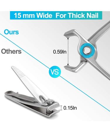Nail Clippers for Men & Women Vepkuso Professional Toenail Clippers for Thick Nails Seniors & Adults Wide Jaw Fingernail Cutter Set - Ideal for Tough Nails - Buy Online on GoSupps.com
