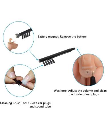 JIAHAO Hearing Aid Aids Cleaning Brush with Wax Loop Battery Magnet ABS & Nylon Material (Pack of 3) - Buy Online on GoSupps.com