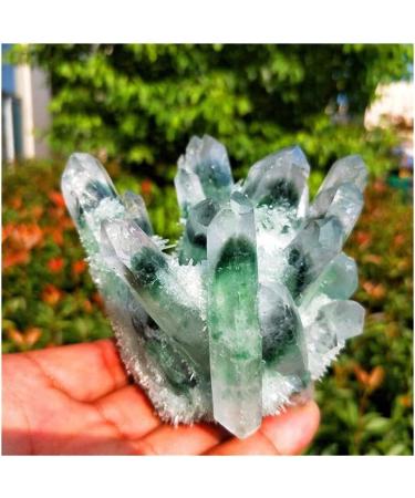 Crystal Rough Natural Green Ghost Phantom Quartz Crystal Cluster Specimen - Buy Online on GoSupps.com