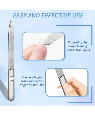 Nail Files-Metal Nail File Professional Double Sided Nail Files for Natural Nails Stainless Steel Nail File for Fingernails Toenails Fingernail File Diamond Nail Files for Home Salon Travel Use - Buy Online on GoSupps.com