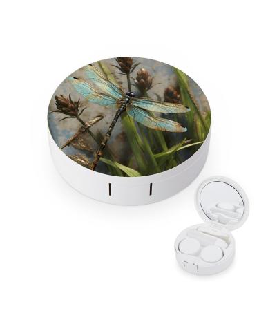 Contact Lens Case Dancing Dragonfly Print Plastic Contact Lens Case contact Lens Care Box ontact Lens Travel Box