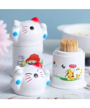 LUOFENG Toothpick Dispenser Box - Stylish Cat Design | Household Toothpick Holder for Home & Kitchen | Perfect Travel Accessory - Buy Online on GoSupps.com