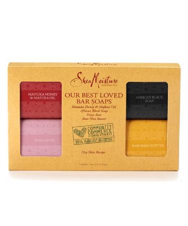 Shea Moisture Our Best Loved Bar Soaps - Contains Four 3.5 oz Soaps (Dry Skin Recipe)