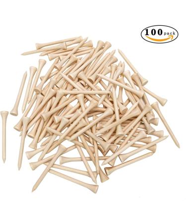 THIODOON 100 Pack Professional Natural Wood Golf Tees - Multiple Colors - 3-1/4, 2-3/4, or 2-1/8 Tall - Reduce Side Spin and Friction - Buy Online on GoSupps.com