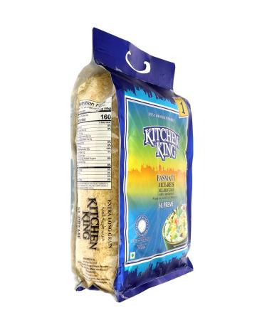 Kitchen King Basmati Rice - 10 LB Bag - World's Longest and Always Fluffy NON-GMO Aged Rice - Buy Online on GoSupps.com