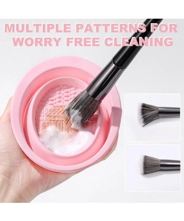 Makeup Brush Cleaner Scrubber with Suction Cup - Portable Washing Tool for Makeup Brushes (Pink) - Buy Online on GoSupps.com