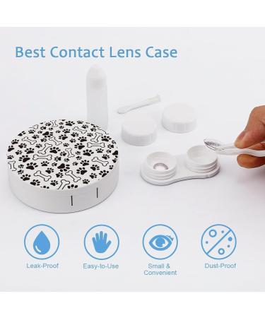 Dog Paw Print Round Case For Contact Lens Kit Storage Box with Mirror Printed - Buy Online on GoSupps.com