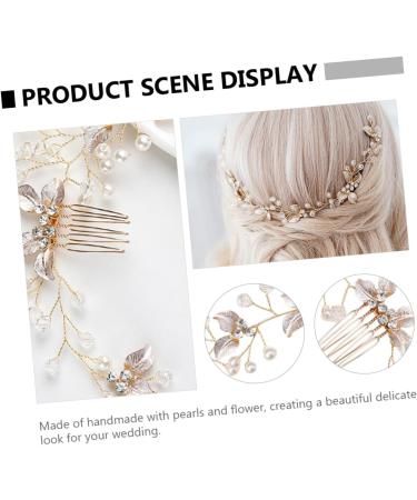 FRCOLOR Bride Hair Braiding Hair Comb Bridesmaid Headwear Crystal Side Comb Bride Hair Combs Rhinestone Hair Barrette Hair Clip Comb Faux Bangs European and American Pearl Alloy Material - Buy Online on GoSupps.com