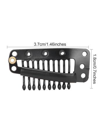 10 Teeth Wig Clips - 100-Pack Black Snap Comb Clips for Hair Extensions | Stainless Steel DIY Hair Accessories - Buy Online on GoSupps.com