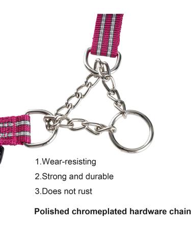 Petiry Half Chain Choke Collar | Reflective Nylon | Safety Buckle | Anti-pull | Large Dogs Neck 44-56cm | Hotpink Large - Buy Online on GoSupps.com