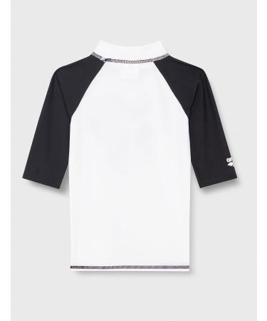 Arena Boy's Unisex Jr Rash Vest S/S - Graphic Rash Guard Shirt 140 White-Black | International Shipping Available - Buy Online on GoSupps.com