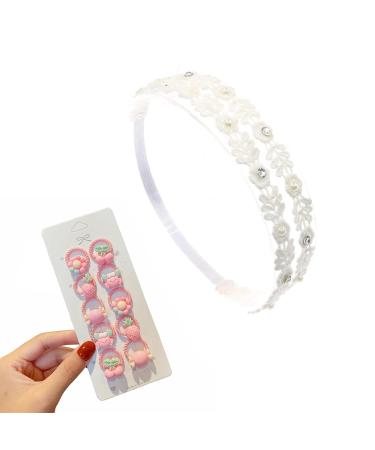 Baby Girls' White Flower Headbands - 10 Piece Elastic Hair Accessories | Soft Arch Headwraps & Gift-Ready - Buy Online on GoSupps.com