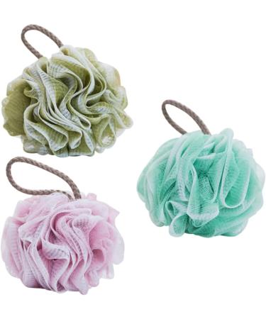 3pcs Natural Exfoliating Shower Ball Scrubber - Soft Mesh Bath Sponge for Men and Women - Perfect for Body Care - Buy Online on GoSupps.com