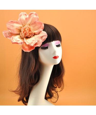 xbiez Girls Bangs Clip Oversized Camellia Headdress Hair Accessories Oversized Flower Bright-coloured Rose Flower Hairpin Coral Red - Buy Online on GoSupps.com