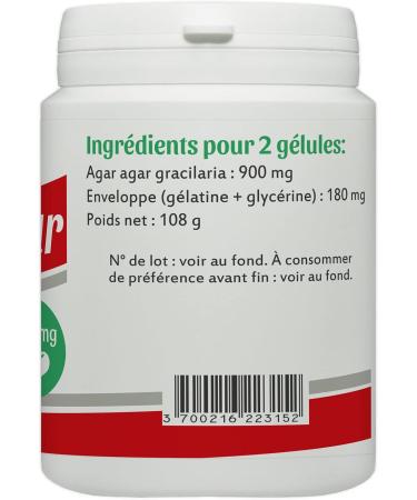 Agar Agar - 450 mg - 200 capsules - Buy Online on GoSupps.com