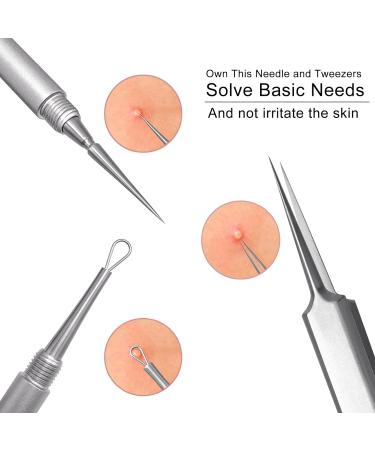 SG Nekoo Professional Facial Milia & Whitehead Removal Tool - Stainless Steel Double Ended Needle Tweezers for Blemish, Pimple & Acne - Silver Pack Of 1 - Buy Online on GoSupps.com