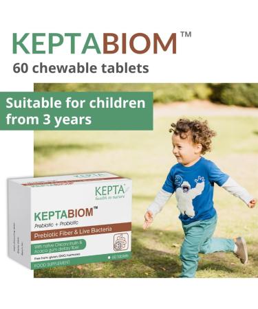 KEPTABIOM Probiotic Tablets for Adults & Kids - Multi-Strain Live Bio Cultures & Prebiotic Inulin - Gut Health & Digestion Support - Buy Online on GoSupps.com