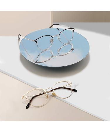 Cyxus Blue Light Filter Glasses for Women | Cat Eye & Round Vintage Style | UV400 Anti-Blue Light / No Prescription - 02-Rose Gold Metal - Buy Online on GoSupps.com