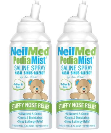 NeilMed Pediamist Pediatric Saline Spray 2.53 Fl. Oz (Pack of 2) - Packaging May Vary 2.53 Fl Oz (Pack of 2)