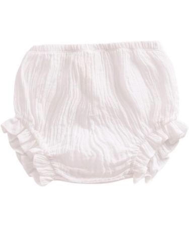 HASAKI Baby Diaper Cover Set - 2Pcs Linen Bloomer Underwear Shorts for Toddler Newborn Boys Girls | 9-12 Months, Khaki & White - Buy Online on GoSupps.com